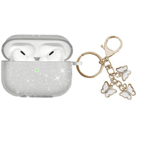 AIIEKZ Compatible with AirPods Pro 2 Case Cover 2022 Soft TPU Case for AirPods Pro 2nd/1st Generation Case with Cute Butterfly Keychain for Girls Women (Glitter Clear)